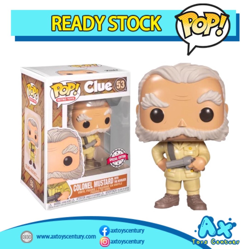 Funko Pop! Retro Toys: Clue - Colonel Mustard with The Revolver #53 Special Edition 100% Genuine