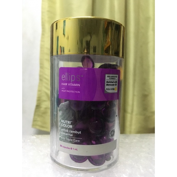 ELLIPS Purple Hair Vitamin Moroccan Oil Hair Treatment (50ml) Shopee