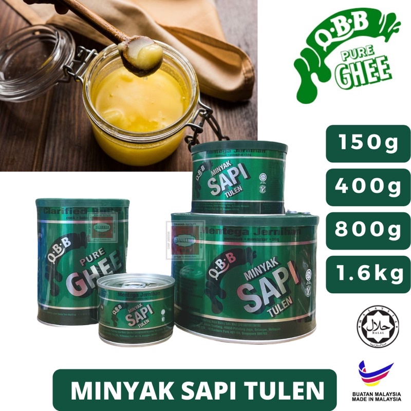 Expiry 2024 | QBB Pure Ghee Minyak Sapi Tulen | 150g, 400g, 800g, 1.6kg ...
