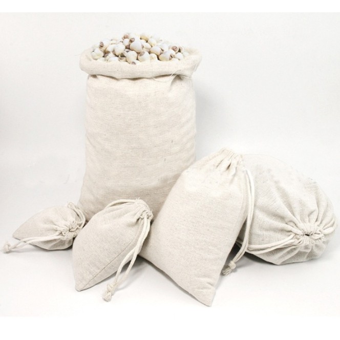 Multi Size Reusable Cotton Drawstring Gift Bag Wedding Christmas Sachet Storage Charms Jewelry Packaging Linen Bag
