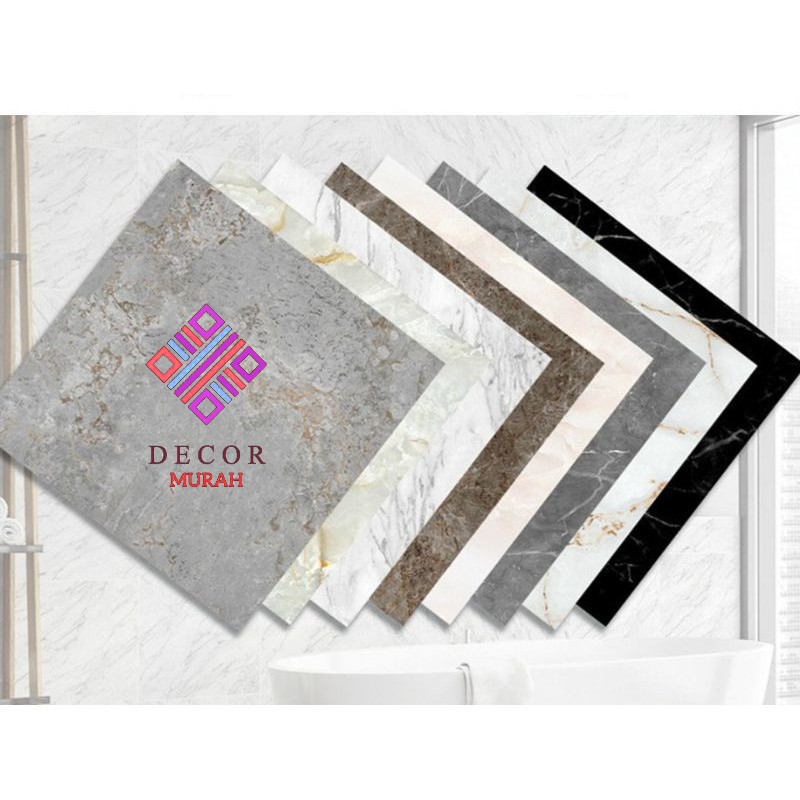 Marble Vinyl Flooring Self Adhesive PVC 8pcs/32sqf 24" X 24" DIY