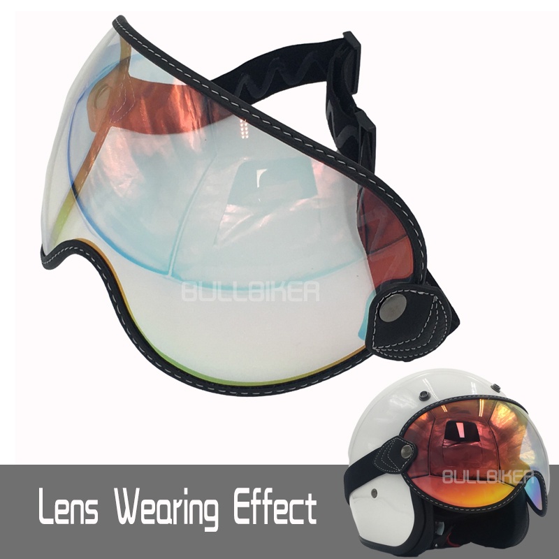 Motorcycle Helmet Bubble Visor Lens Goggles For BELL MOTO 3/ROYAL/SHOEI P- ZERO/Simpson Retro Helmet Glasses Equipment | Shopee Malaysia