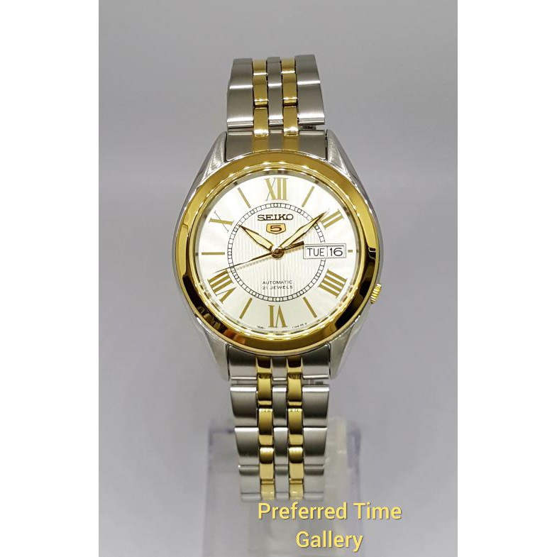 (Men) 100% ORIGINAL SEIKO 5 AUTOMATIC 7S26-03V0 Gold/Silver Case,White  Dial,Day & Date Display Stainless Steel Watch | Shopee Malaysia