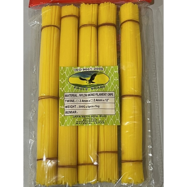 1KG EAGLE BRAND GRASS TRIMMER LINE 2.4MMX12"' TALI MESIN RUMPUT GRASS CUTTER TALI POTONG RUMPUT TAJAM (200GMX5) JAPAN