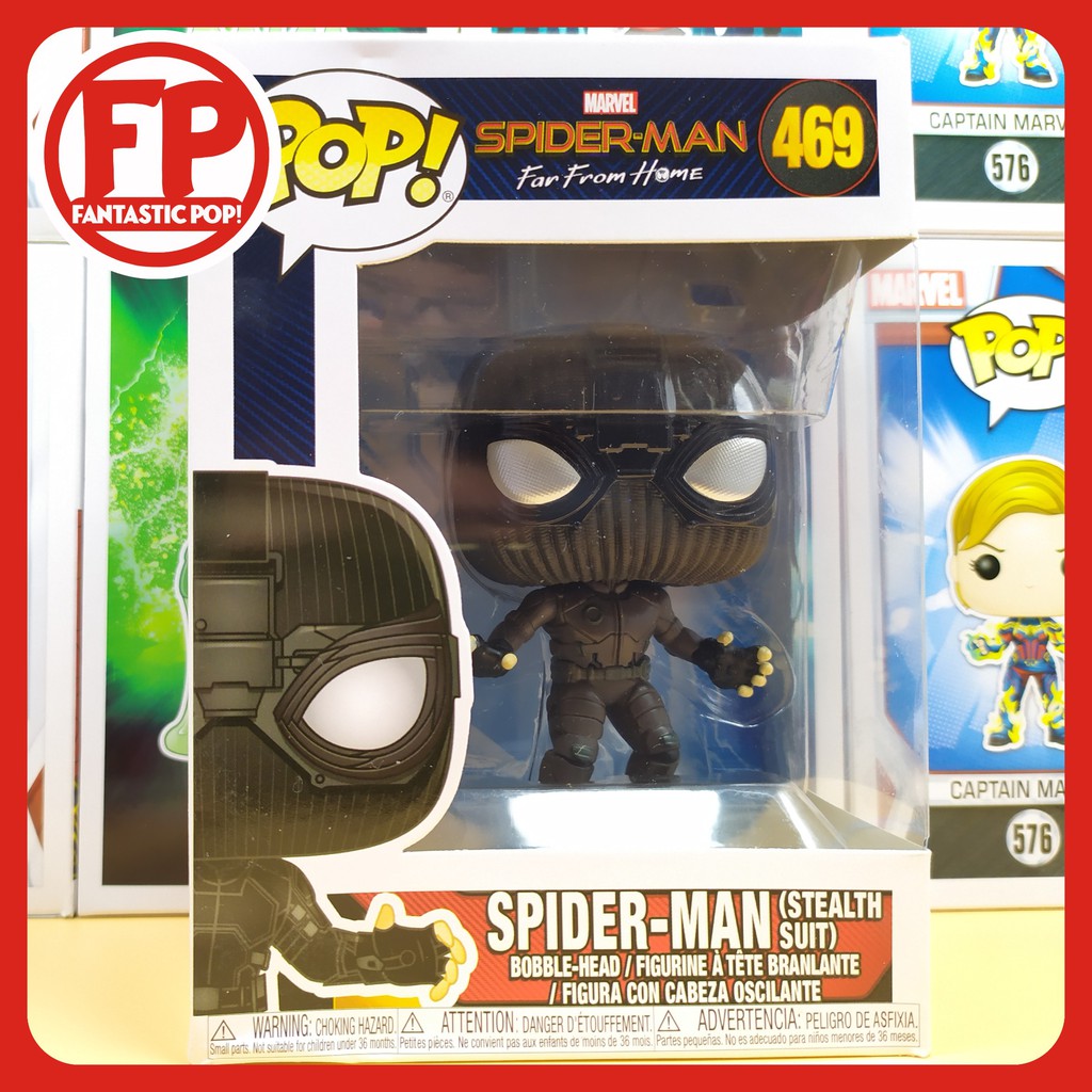 Funko POP : Marvel / Movies : Spider-Man : Far From Home - Spider-Man  (Stealth Suit) (469) (Box Condition : 9/10) | Shopee Malaysia