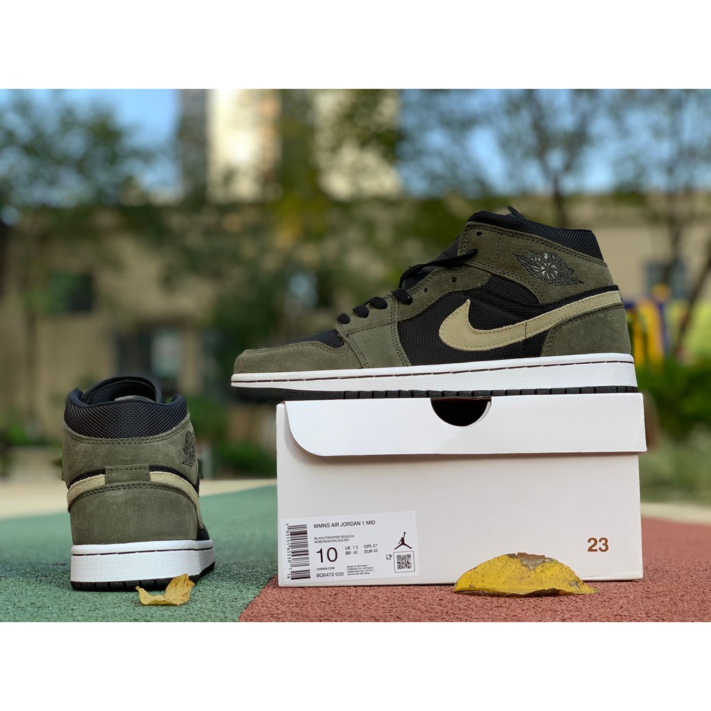 olive green jordan 1s
