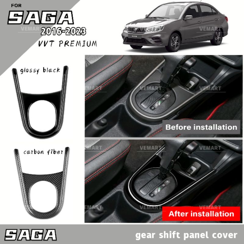 Vemart proton saga vvt premium 20162022 carbon fiber gear shift panel