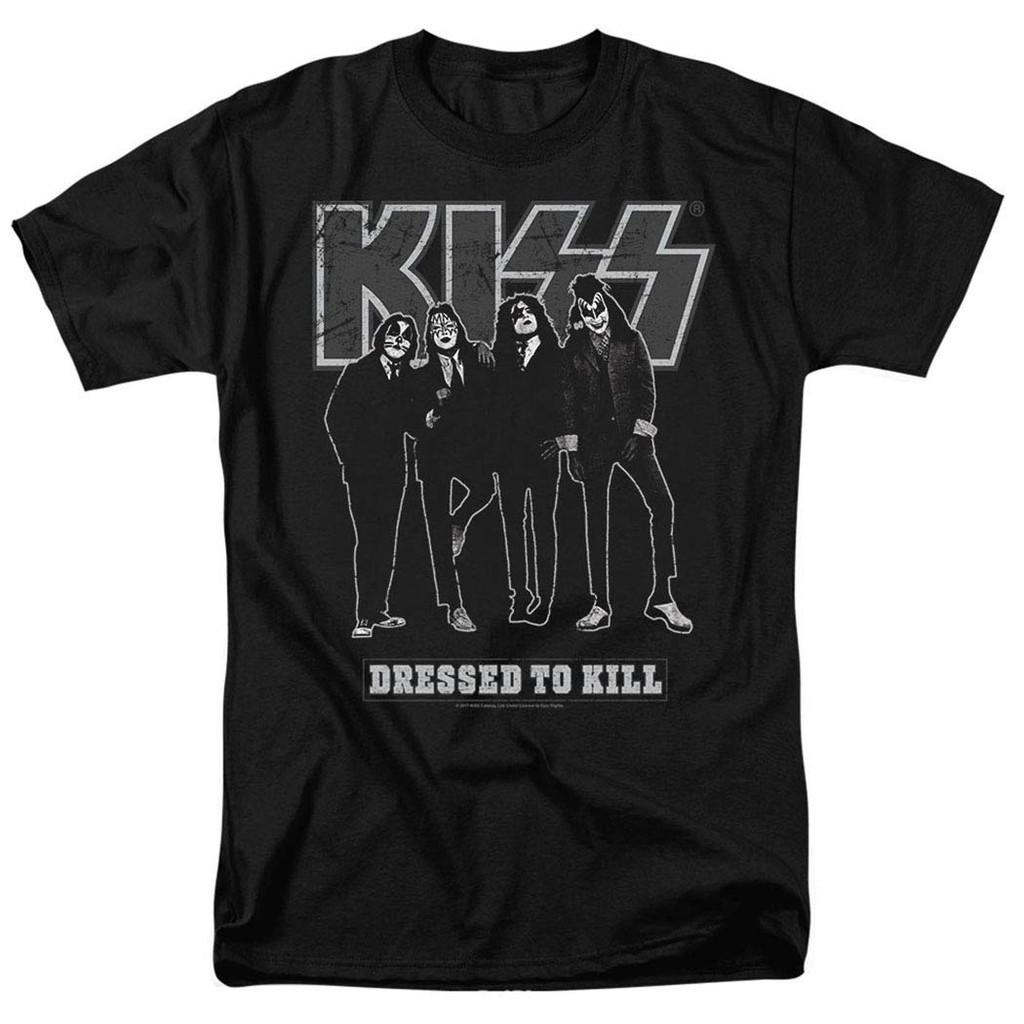 Kiss Death Rock Band Sticker 100 Cotton Men S T Shirt Shopee Malaysia