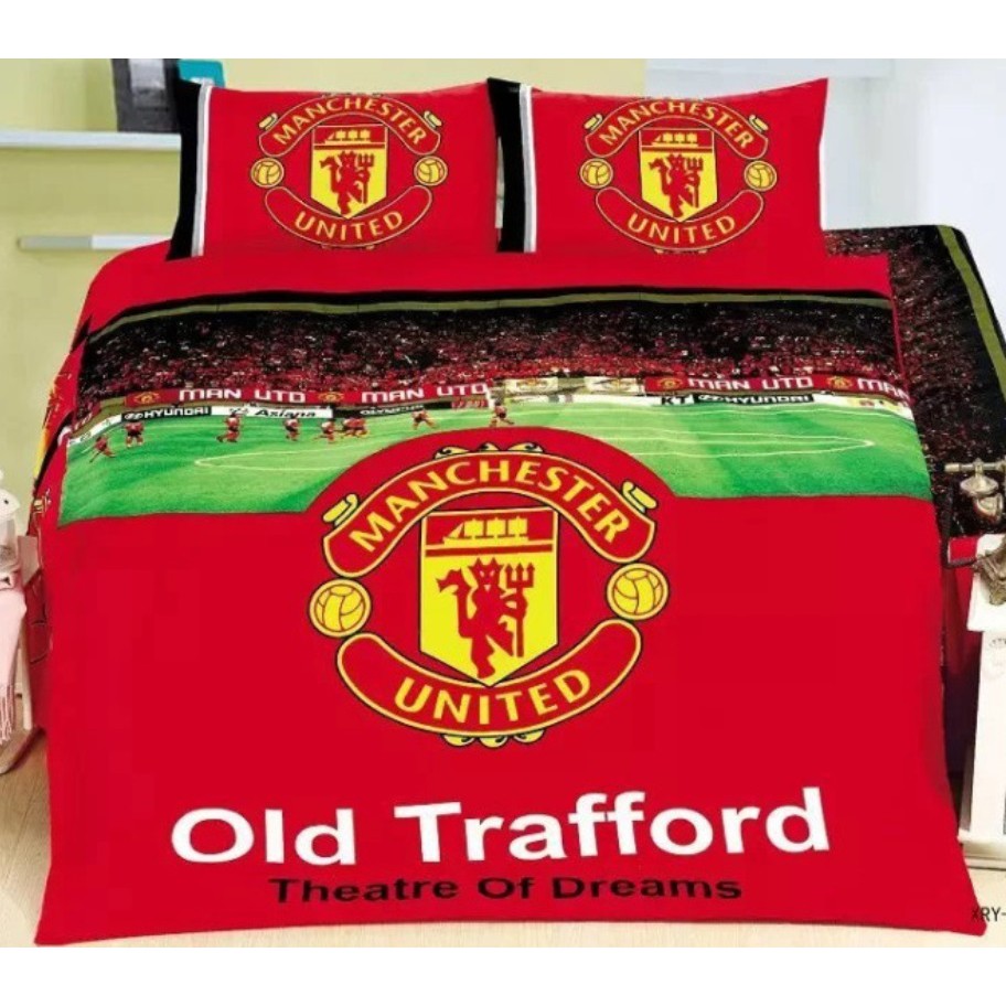 Bedsheet Mu Man Utd Old Trafford With Quilt Cover 205cm Ready