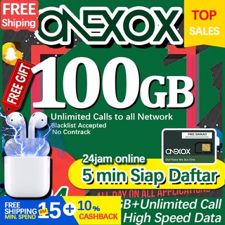 【100GB】ONEXOX BLACK B89DB 100GB 4G LTE Plan ONEXOX SIMKAD UNLIMITED HOTSPOT  ***NO CONTRACT** Onexox Simcard