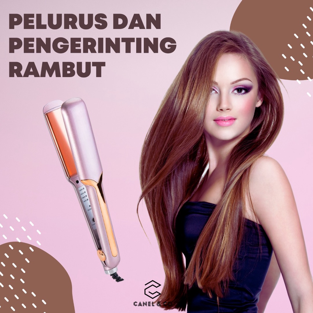 TITANIUM [2in1]Hair straightener Rambut Kerinting Pelurus Curler Straightening hairs Plate Iron Lurus Curly  直发器