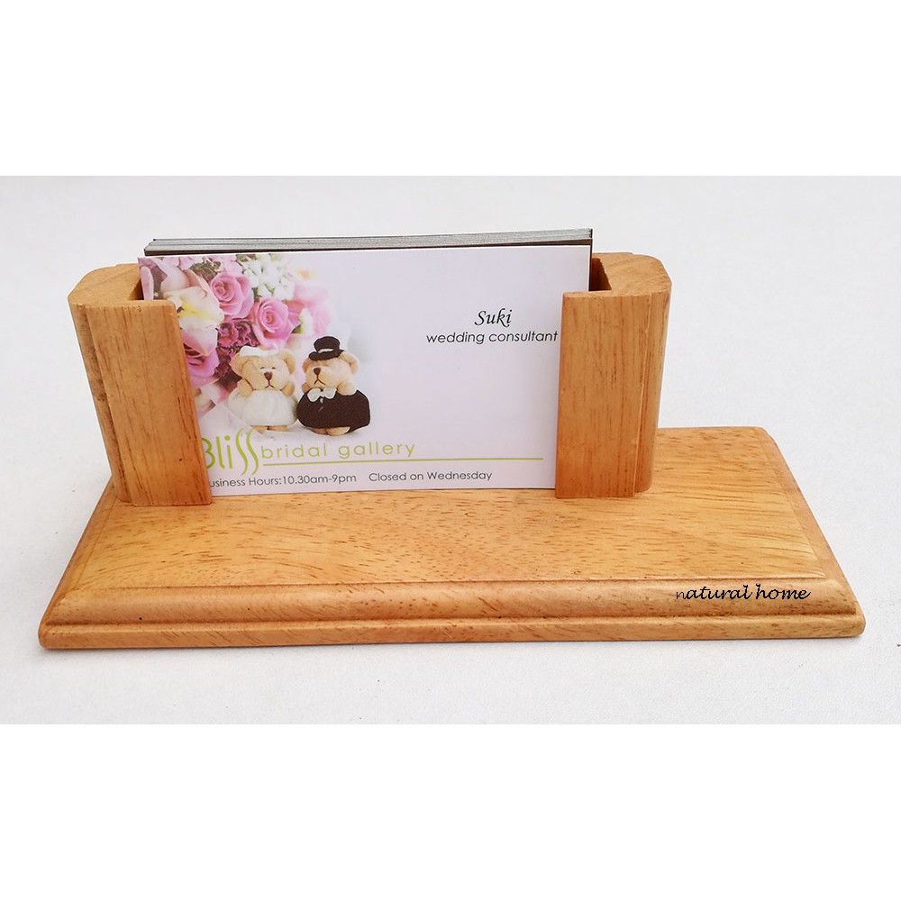 Wooden Desktop Organizer Name Card Holder (B) | Shopee Malaysia