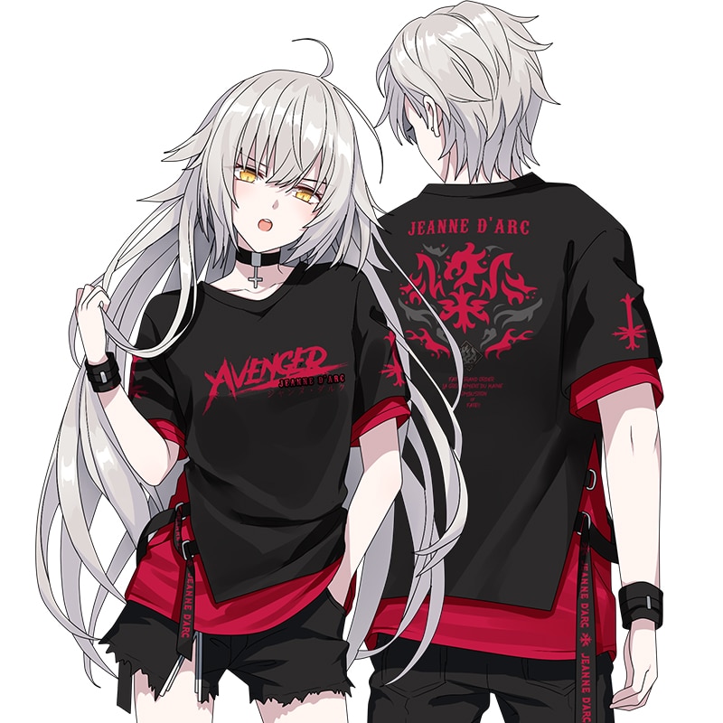 Anime Fate Grand Order Joan of Arc Cosplay T-Shirts Black Red ...