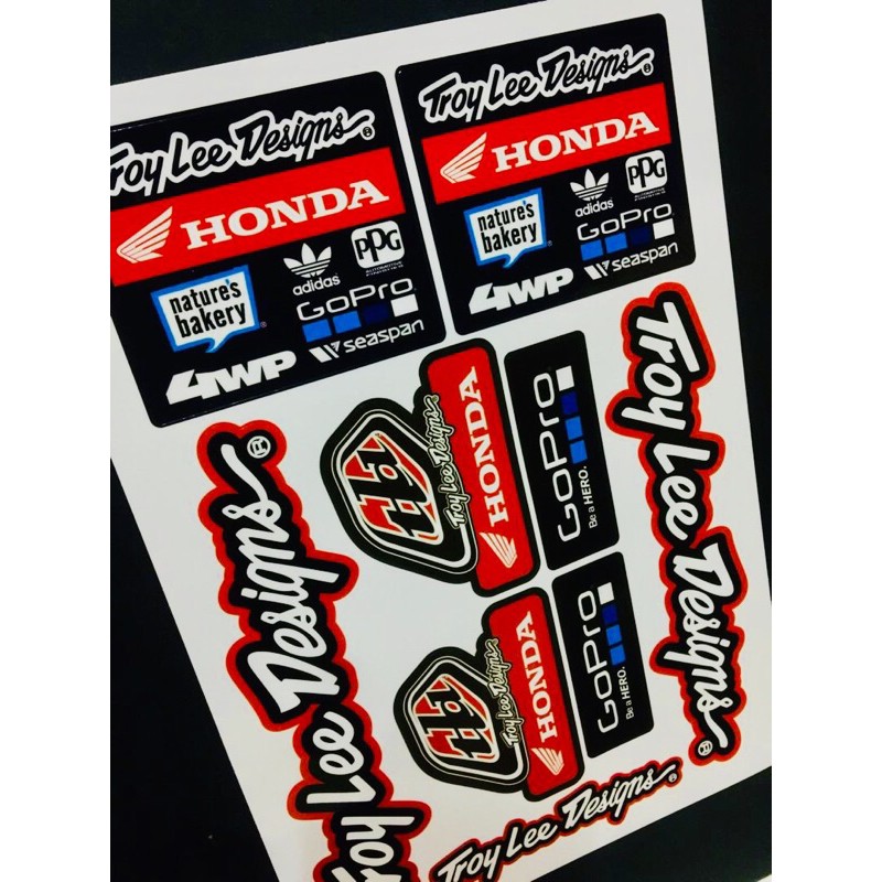 Honda Tld 1set 9pcs Honda Troy Lee Design Sticker Shopee Malaysia