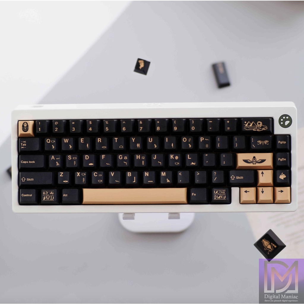[FREE SHIPPING] GMK Pharaoh Keycap PBT Black Gold Egypt Keycaps 140pcs