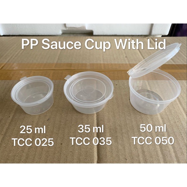 Sauce Container With Lid Bekas Sos Boleh Tutup 25ml / 35ml / 50ml