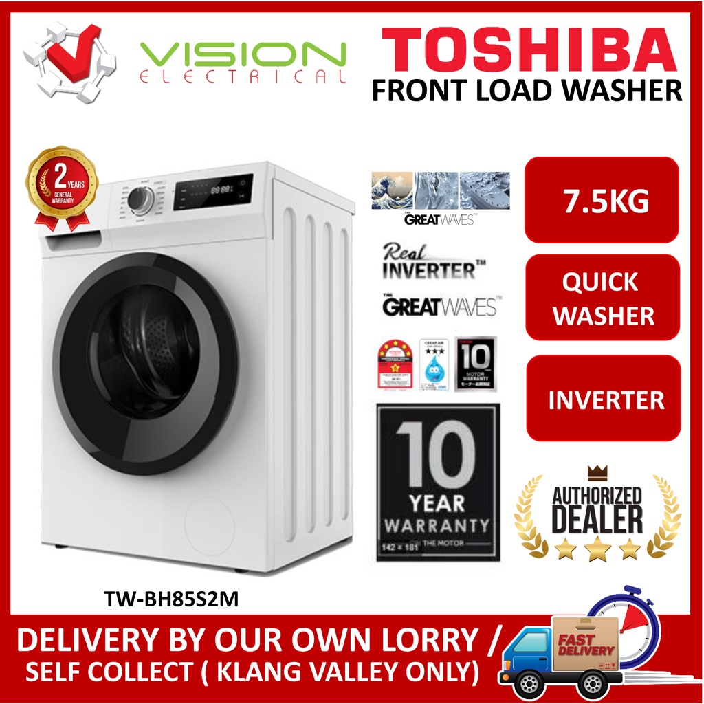 [Free Delivery + Basic Setup Klang Valley] TOSHIBA 7.5kg Front Load