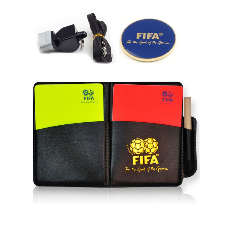 FIFA Soccer Referee Whistle Steel Coin Football Cards Coach Equipment