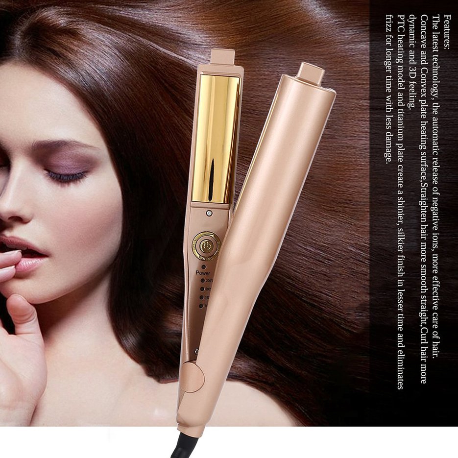 3d Concave Negative Ions 2 In 1 Twist Straightening Iron Hair