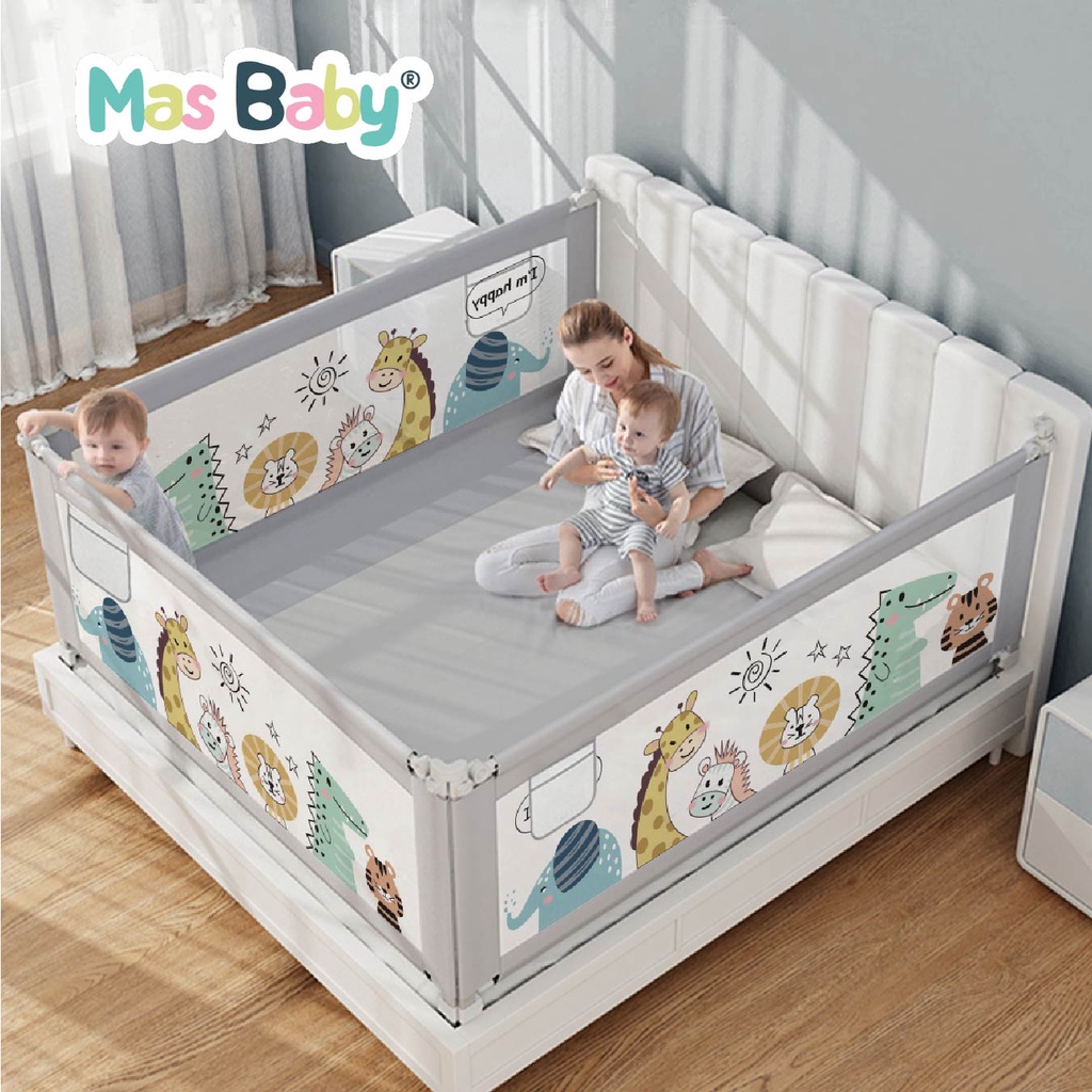 Mas Baby Animal Kingdom Bed Rail Soft Foam Baby Bed Fence Antifall