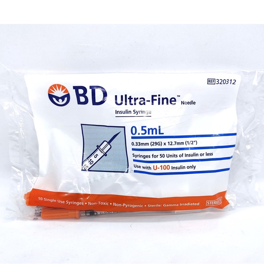 Ultra Fine Needle Insulin Syringe 0 5ml 29g X 12 7mm 10s Shopee Malaysia