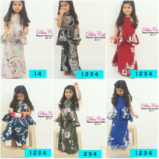 RX01 47 BAJU  KURUNG  COTTON  BUDAK PEPLUM DHIA  COTTON  baju  