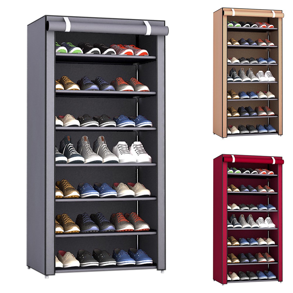 Rak Kasut Shoe Rack Dust Cover Storage Organizer Shelves Shoe