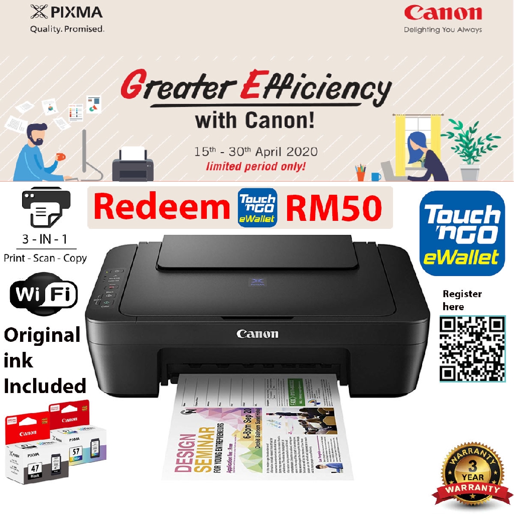 Canon Pixma E470 Color Inkjet (Print, Scan, Copy) + WIFI ...