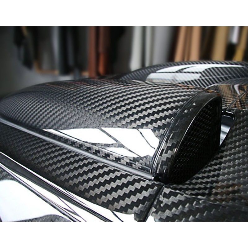 5D Ultra Shiny Glossy Carbon Black Fiber Decal Sticker 12"x60" for FIAT Car 