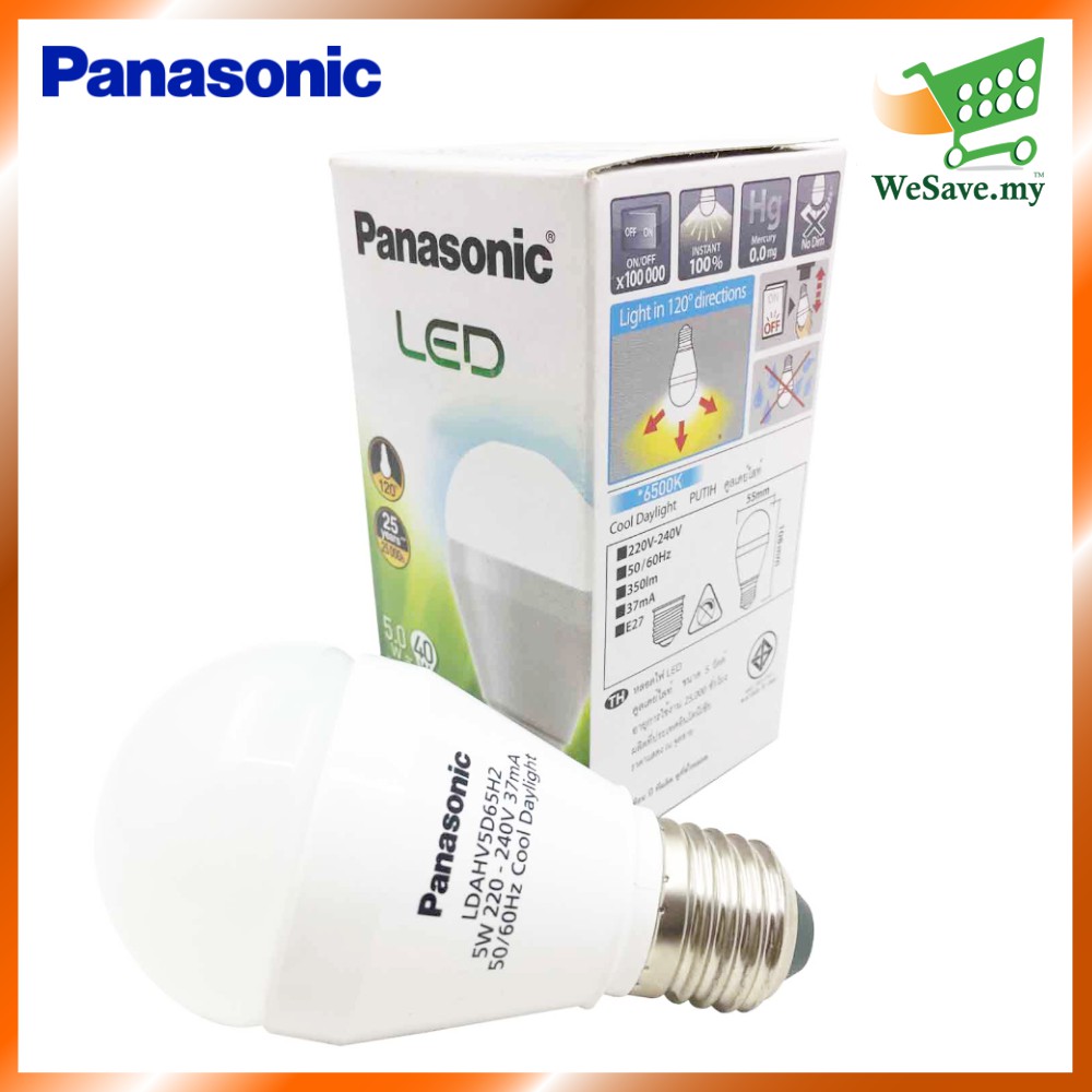 Panasonic Ldahv5d65h2ap 5w Led Cool Daylight Light Bulb Original Shopee Malaysia