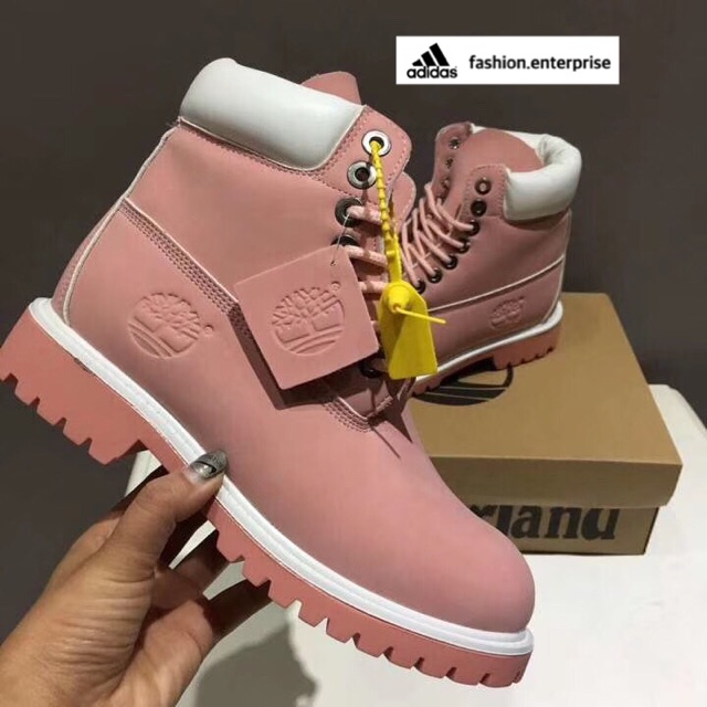 Timberland Boots Pink Women's | Shopee 