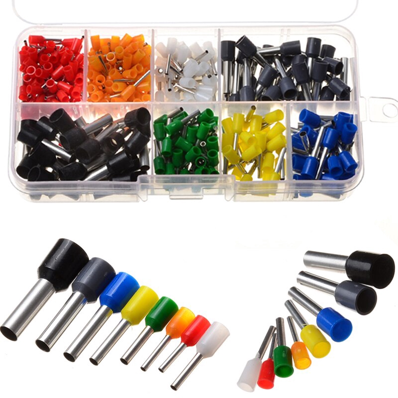 400PCS Lot Wire Copper Crimp Connector Insulated Cord Pin End Terminal Kit 