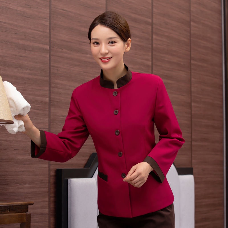 Cleaner uniform。 Hotel cleaning work clothes Female long -sleeved autumn and winter clothing Property room cleaning aunt cleaning workers' clothes set