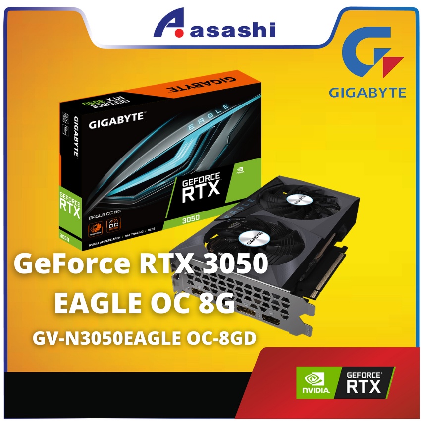 GIGABYTE RTX 3050 EAGLE OC 8GB GDDR6 Graphic Card (GV-N3050EAGLE OC-8GD ...