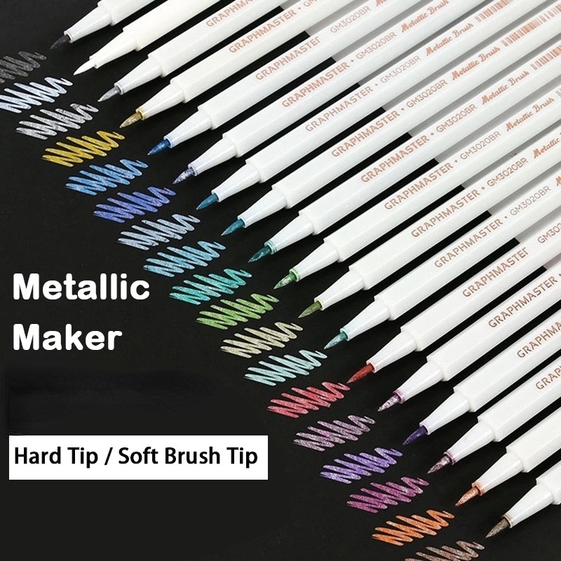15 Color Metallic Marker Pen Art Student Painting Doodle Hand scrapbook