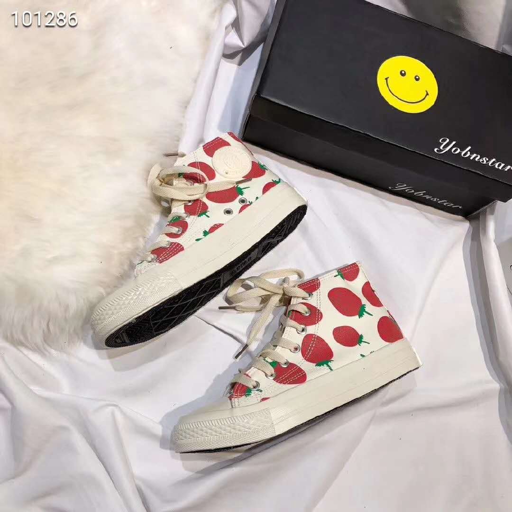 strawberry high top converse