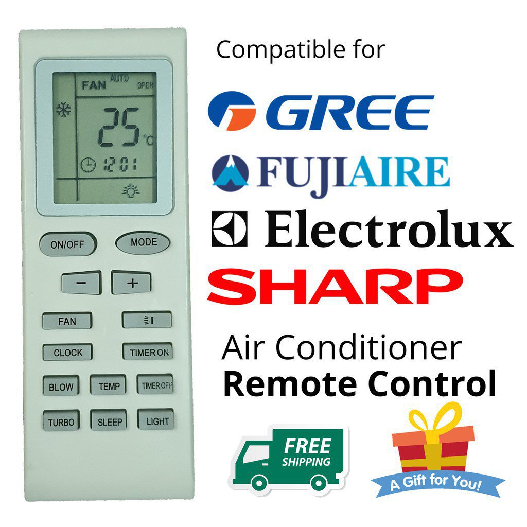 Aircond remote control Gree sharp fujiaire Electrolux pensonic yb1fa