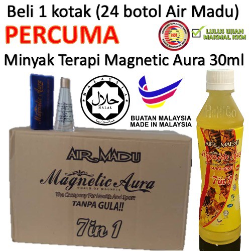 1 Kotak Air Madu Tanpa Gula Magnetic Aura 7 in 1 (24 botol 