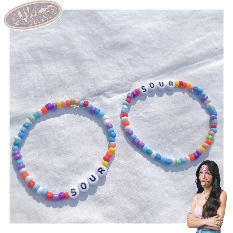 olivia Rodrigo inspired 'sour' beaded bracelets