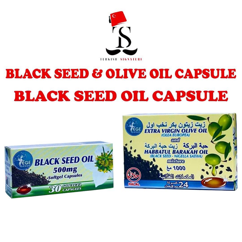 Ege Extra Virgin Olive Oil Black Seed Mixture Capsule Kapsul Ege Extra Minyak Zaitun Dan Habatul Sauda Shopee Malaysia