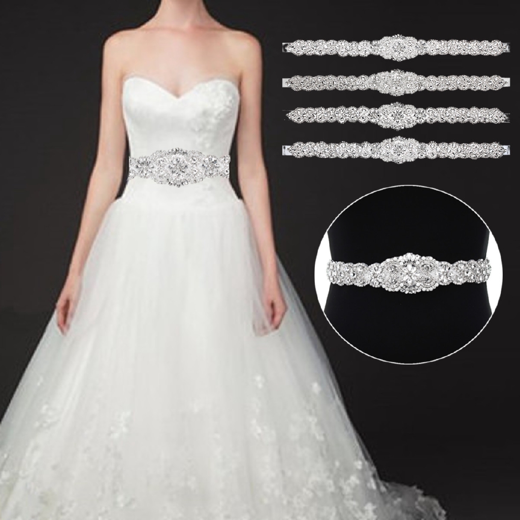 Wedding Dresses Sash Rhinestone Applique Diy Bling Bridal Wedding