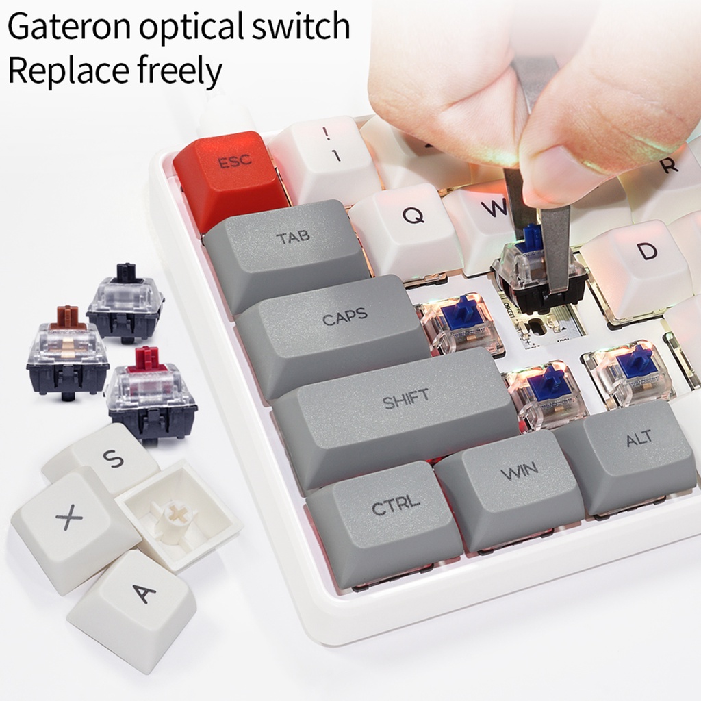 YUNZII SK61 Grey Hotswap Mechanical Gaming Keyboard with Optical 
