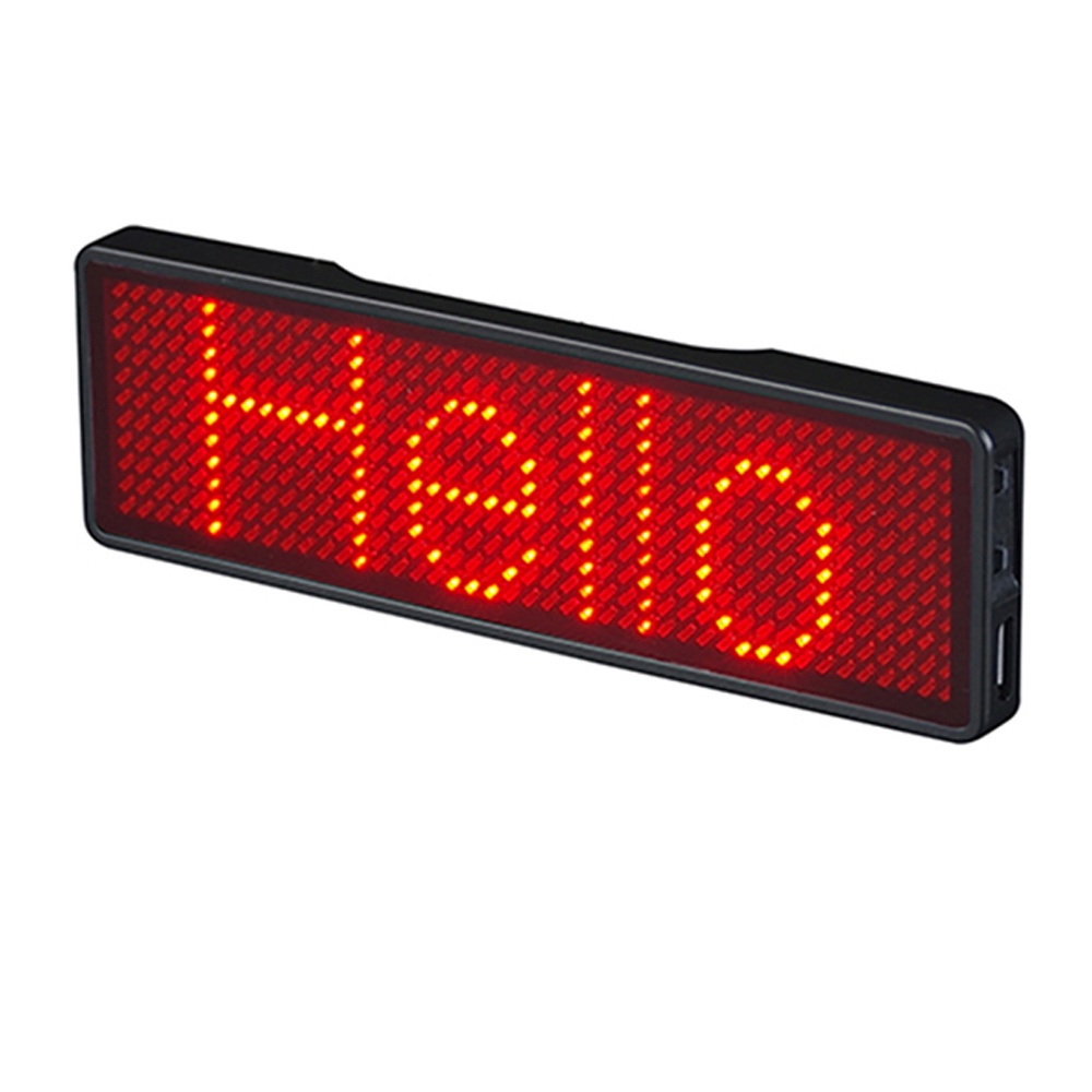 Red LED Name Badge Tag Sign Display Programmable Moving Scrolling Message CG 