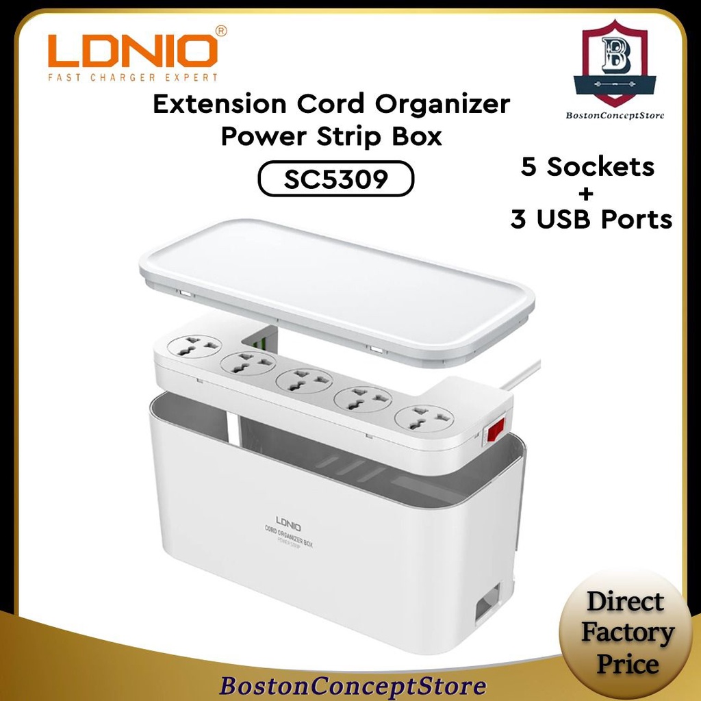 LDNIO SC5309 / SCW5354 Extension Cord Organizer Power Strip Box with 5