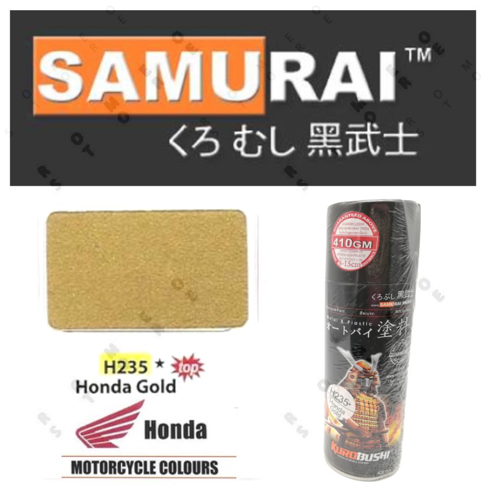 Samurai Spray Paint Honda Motorcycle Colours H235 Honda Gold Shopee Malaysia