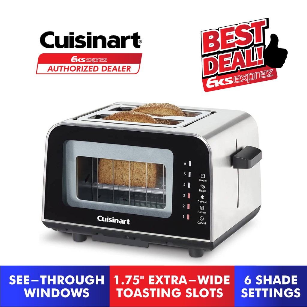 Cuisinart ViewPro Glass 2 Slice Toaster With Extra-Wide Toasting Slots and See-Through Windows (1.75") CPT-3000