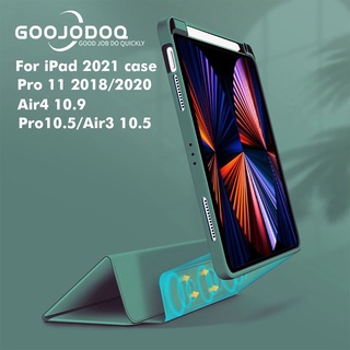 Image of GOOJODOQ 11 inch  2020 2021 2018 Air4 10.9 Silicone Magnetic Split Protective Cover Tri-fold Protective Case