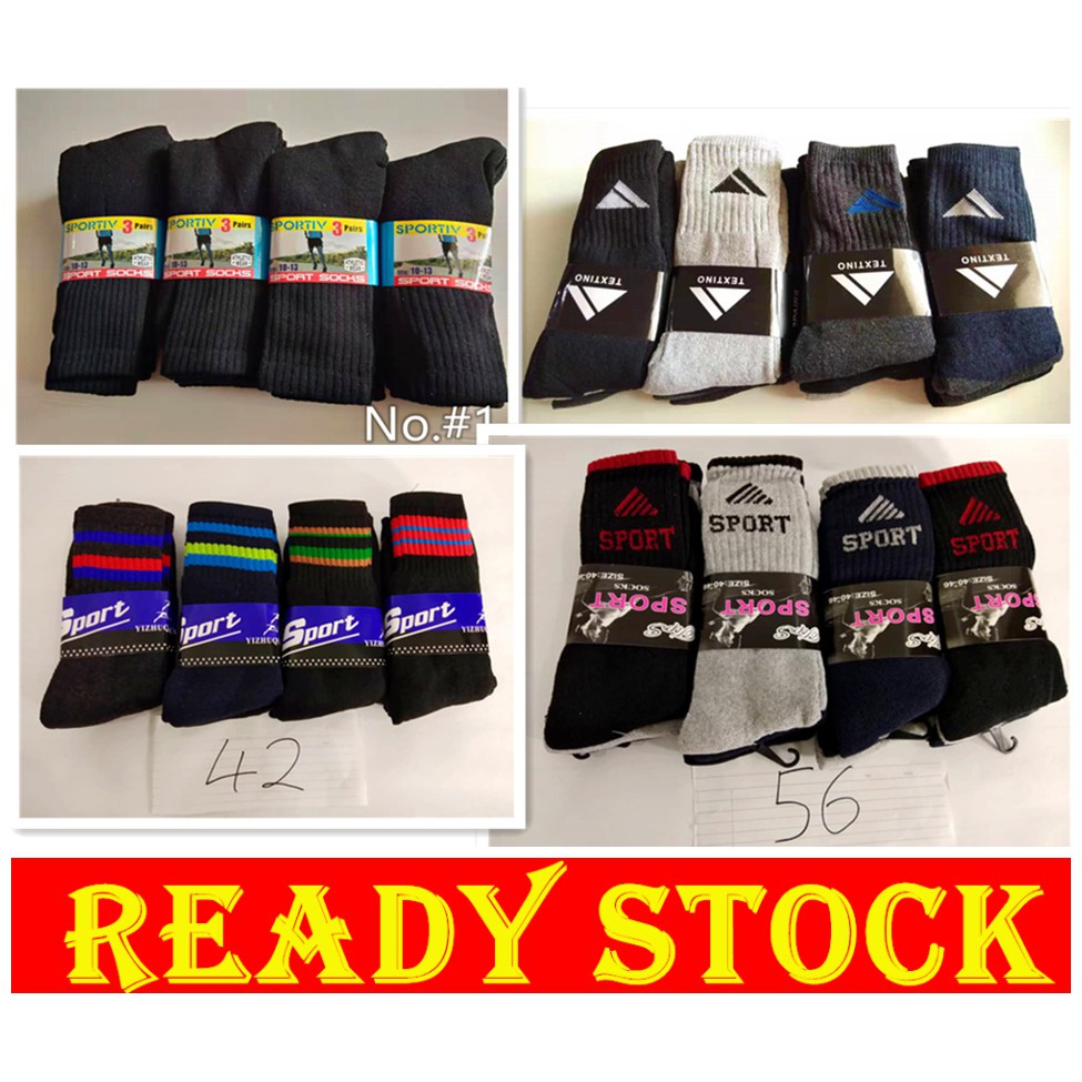 Men Socks Women Socks Stoking Lelaki Perempuan Random Colour 男性 长袜粗糙布类型纯黑色长袜子品质良好适合做工男长袜长筒袜子长袜长筒袜子