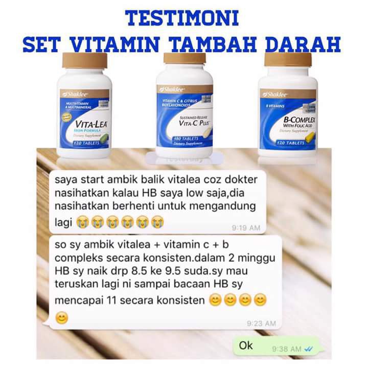 (TRIAL SET) SHAKLEE Vitamin Tambah Darah (Vita Lea Iron + Vita C Plus ...