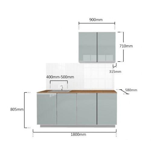 Modular System Aluminium Kitchen Cabinet 1800mm K003 | Shopee Malaysia